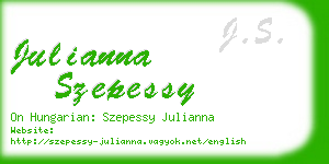 julianna szepessy business card
